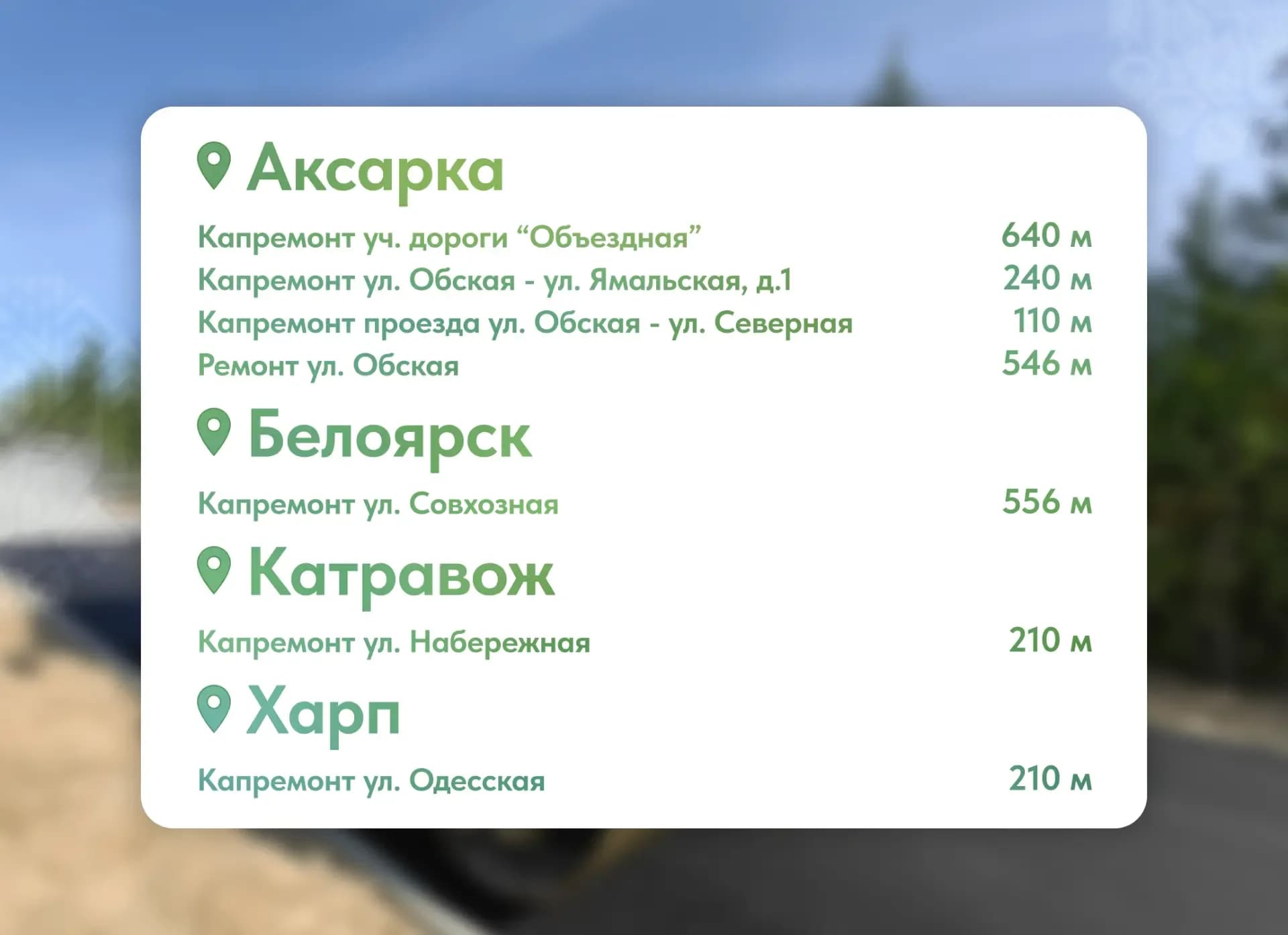 Дорожные работы в селах Приуральского района